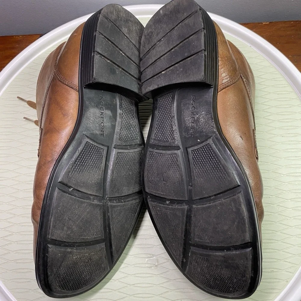 Rockport‎ Brown Leather Lace Up Ankle Boots Mens 9.5 M. Used